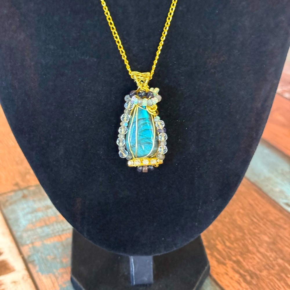 Luminous Labradorite / Opal / Crystal Necklace